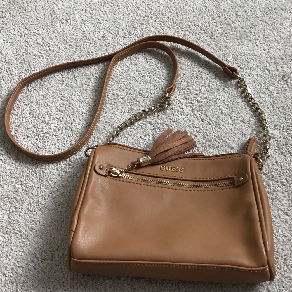 Guess Brown Crossbody Bag with Chain Strap